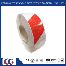 Vermelho / Branco Duplo Cores Stripe Design Reflective Warning Tape (C3500-S)